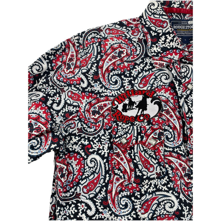 Mens Panhandle Rough Stock Western Multicolor Paisley Button-down Shirt Size L