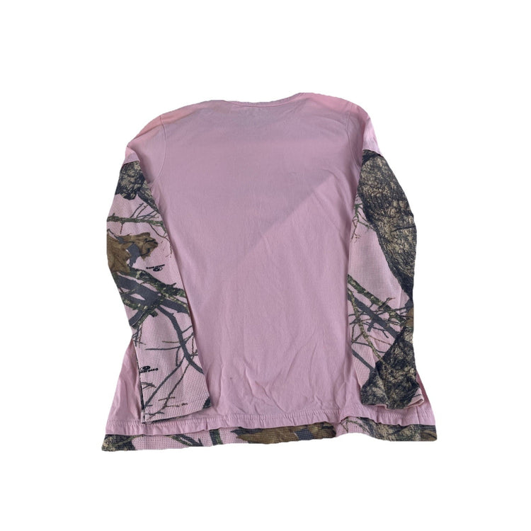Youth Girls Mossy Oak Break-Up Infinity Camo Long Sleeve T-Shirt Pink Size XL