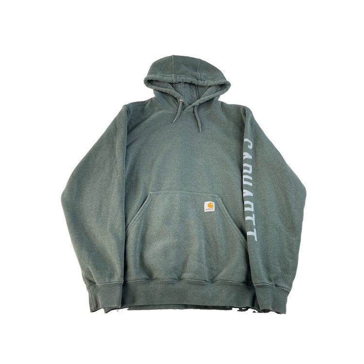 Mens Carhartt Gray Loose Fit Hoodie Size Small