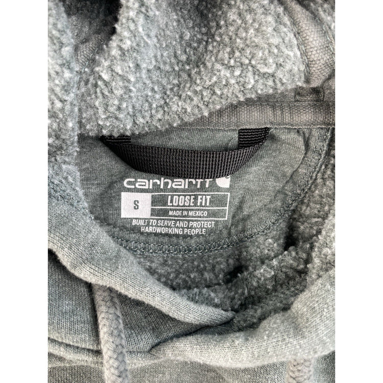 Mens Carhartt Gray Loose Fit Hoodie Size Small