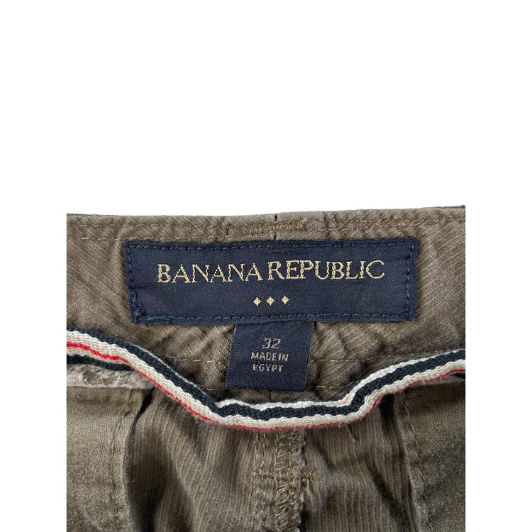 Mens Banana Republic Corduroy Cargo Shorts Brown Utility Size 32