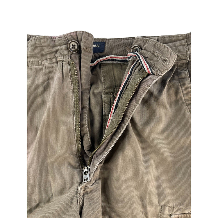 Mens Banana Republic Corduroy Cargo Shorts Brown Utility Size 32