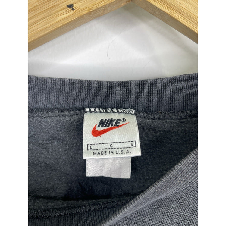 Rare Vintage NIKE Oval Swoosh Pullover Crewneck Sweatshirt 90s 2000s Black L
