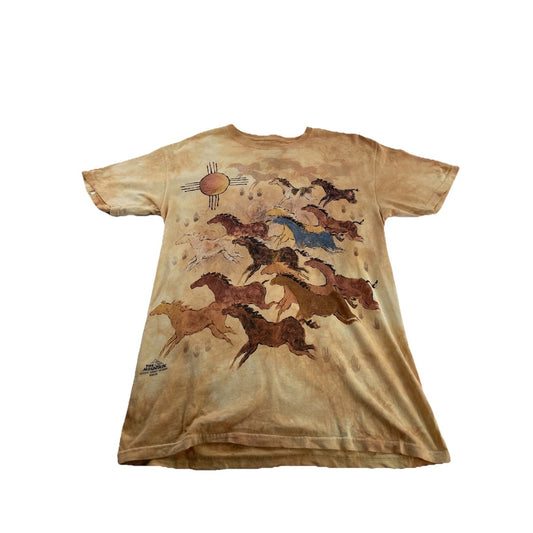 Mens Vintage The Mountain Tan Horses Tee Size M