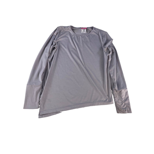 Womens Lululemon Silver Grey Asymmetrical Hem Long Sleeve Thumbhole Top SIZE S