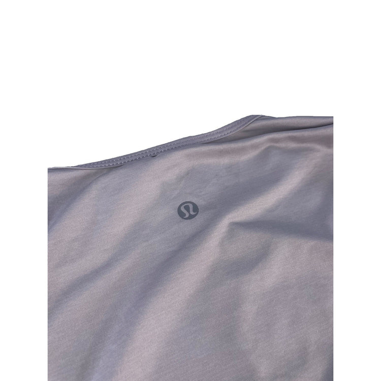 Womens Lululemon Silver Grey Asymmetrical Hem Long Sleeve Thumbhole Top SIZE S