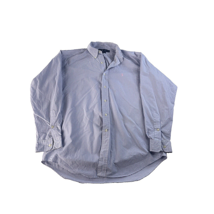 Men Vintage Ralph Lauren Blake Button Down Shirt Check Size M