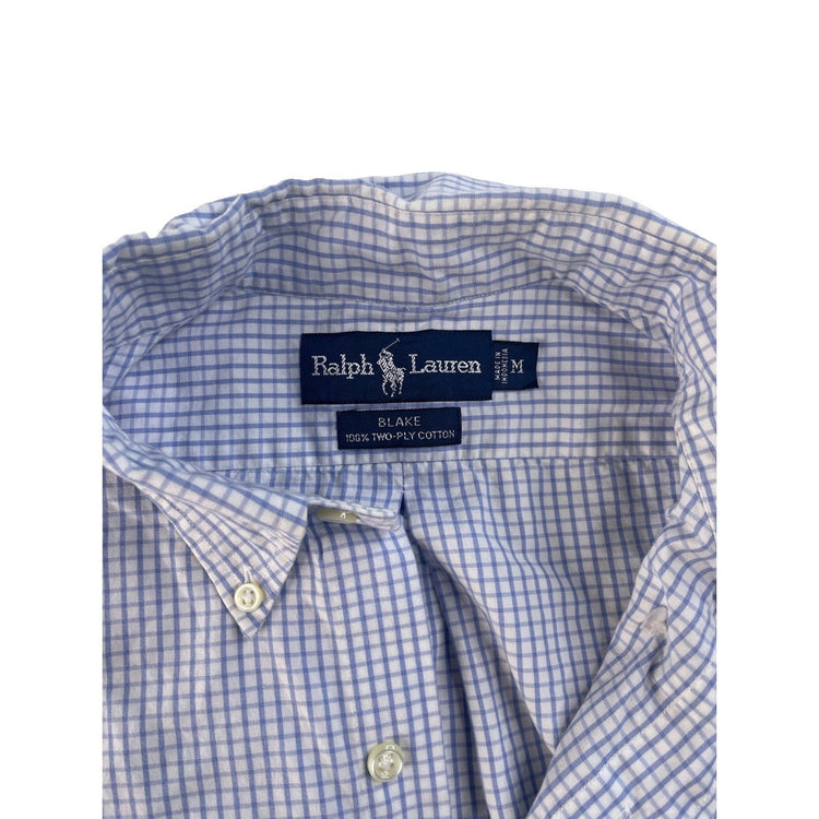 Men Vintage Ralph Lauren Blake Button Down Shirt Check Size M