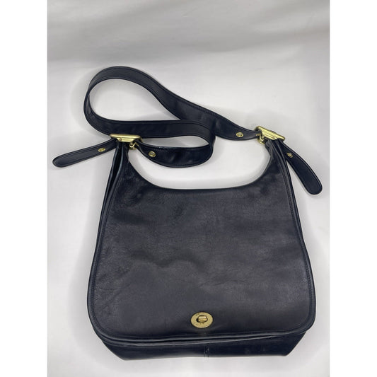 Coach Legacy Crescent Bag Black Leather Purse Hobo Crossbody Vintage # 9718