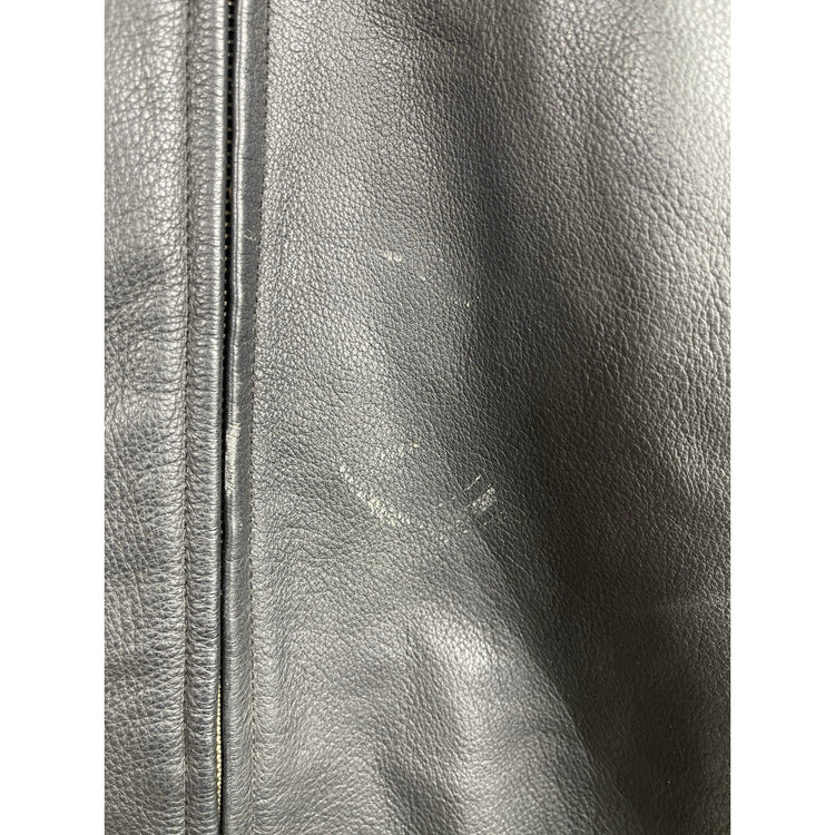 Men’s VTG Pendleton Western Wear Tribal Mount Boss Jacket Black Leather Sz Large