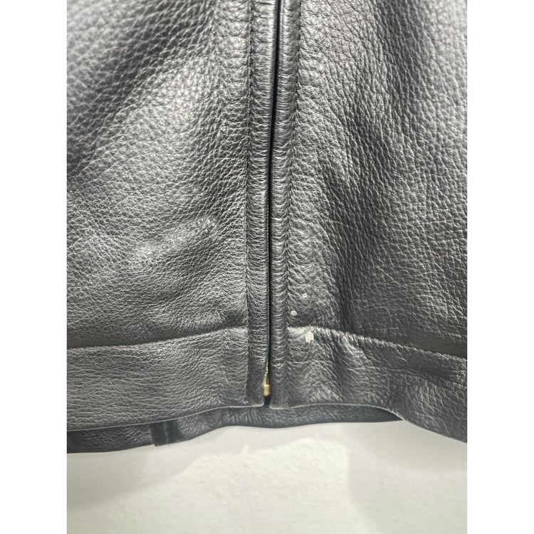 Men’s VTG Pendleton Western Wear Tribal Mount Boss Jacket Black Leather Sz Large