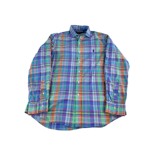 Mens Polo Ralph Lauren Multicolored Plaid Button Down Shirt Size Large