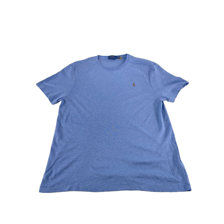 Mens Polo Ralph Lauren Heathered Baby Blue Classic T-Shirt Mini Logo Size Xl