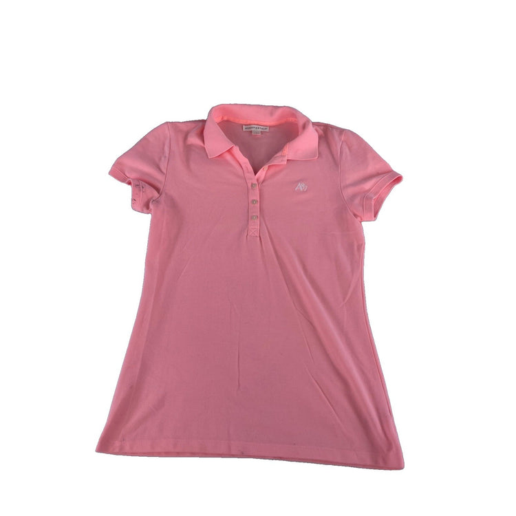 Womens Aeropostale Pink "A87" Embroidered Polo Shirt Size Large