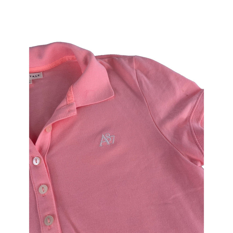 Womens Aeropostale Pink "A87" Embroidered Polo Shirt Size Large