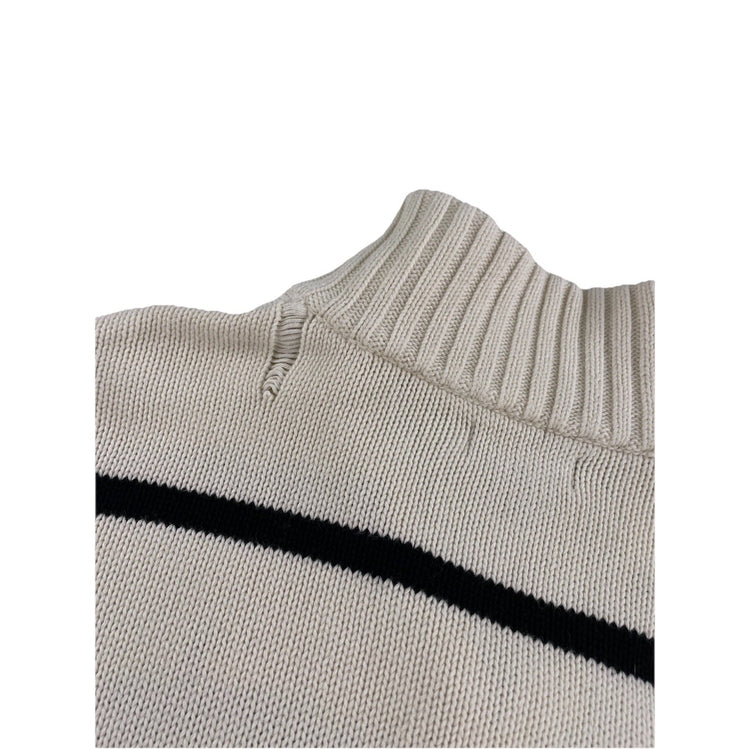 Mens Polo Ralph Lauren Size Large Black & White Knitted Quarter Zip