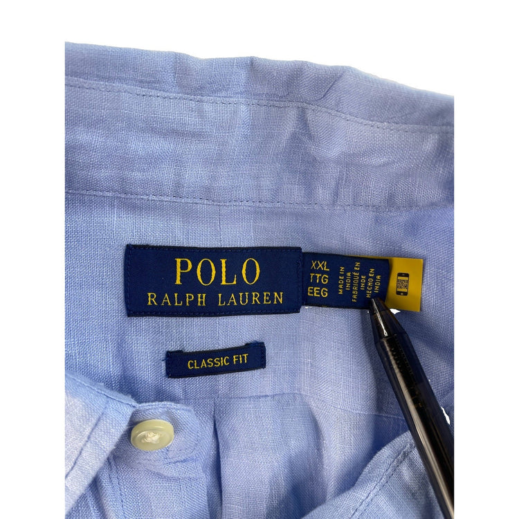 Mens Polo Ralph Lauren Light Blue Classic Fit Button Down Shirt Size 2XL