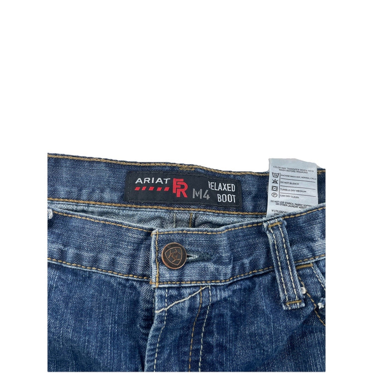 Men’s Ariat FR Relaxed Bootcut Blue Jeans Size 36/32