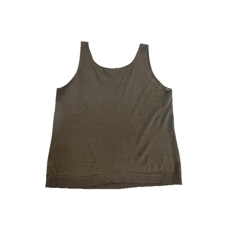 Womens Lauren Ralph Lauren Size XL Brown Ribbed Knit Tank Top