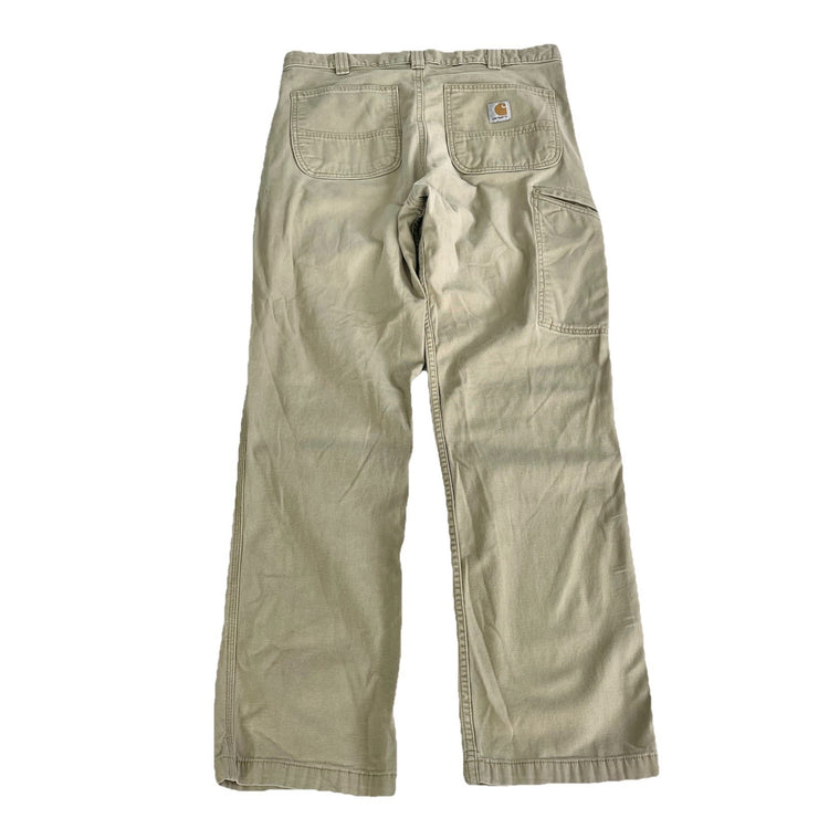 Mens Carhartt Relaxed Fit Khaki Pants Size 33X32
