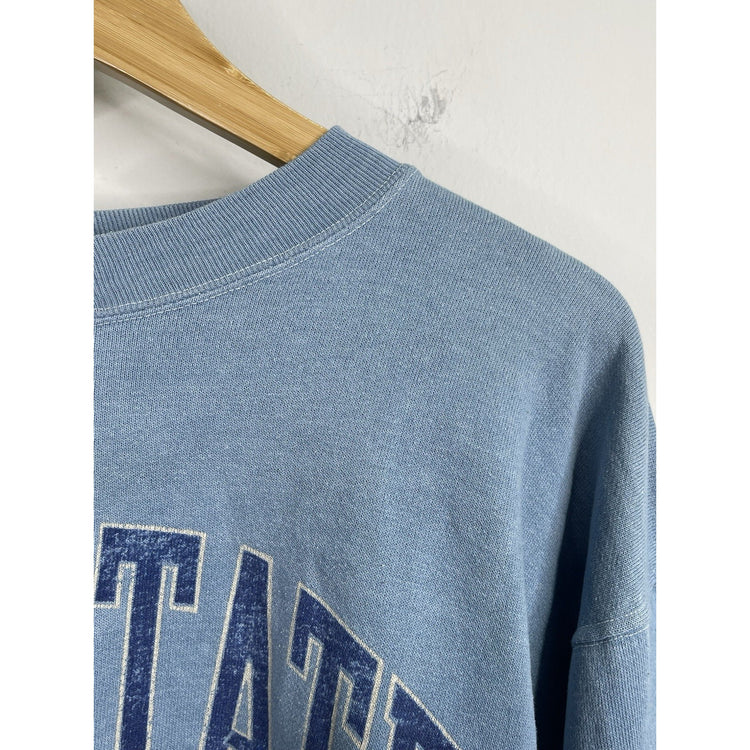 Men’s Blue Vintage 90s Penn State Classic Collage Football Sweatshirt Sz Large