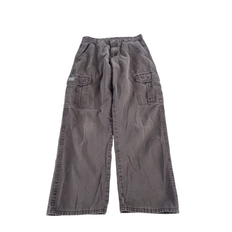 Mens Wrangler Originals Cargo Pants Brown Cotton Work Utility Faded Size 30x30