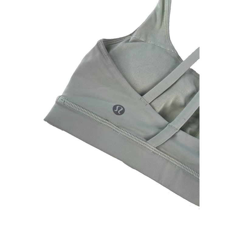 Womens Lululemon Mint Sage Green Strappy Yoga Sports Bra SIZE 4