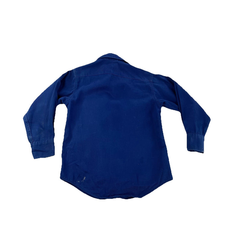 Kids Boys Scout Of America Navy Blue Long Sleeve Button Up Shirt Size S