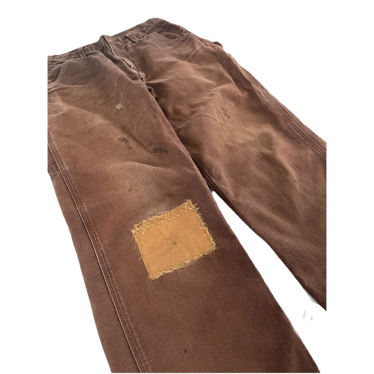 Mens Carhartt Brown B11 DKB Work Dungarees Denim Jeans Size 30X32