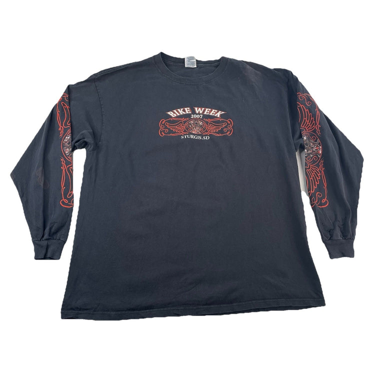Men Delta Black “Bike Week 2007 “Graphic Long Sleeve Shirt Size Xl