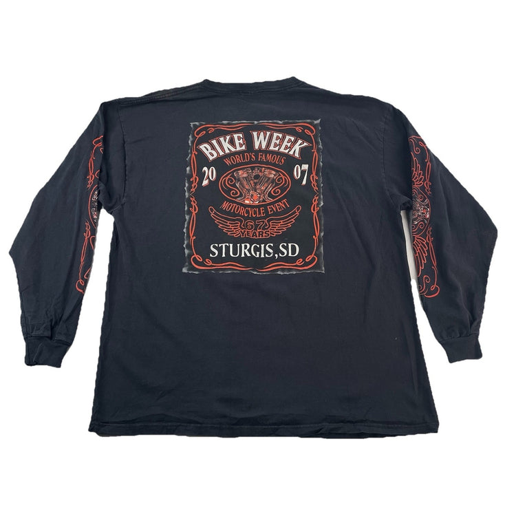 Men Delta Black “Bike Week 2007 “Graphic Long Sleeve Shirt Size Xl