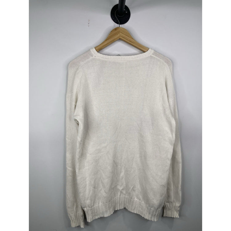 Vintage Mens Disney/mickeymouse White Knitted Sweatshirt Sz M