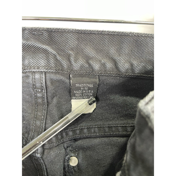Men’s Harley Davidson Jeans Black Denim Straight Leg Distressed Pants 31x32