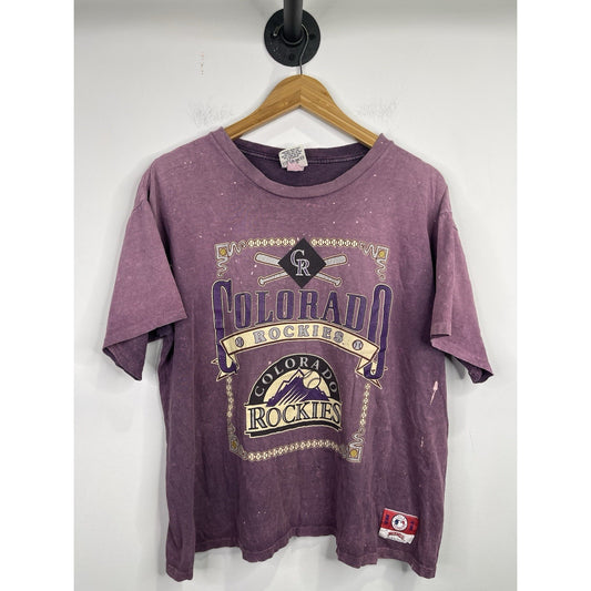 1992 Vintage Nutmeg Men’s Colorado Rockies Sz Large Pink T-shirt