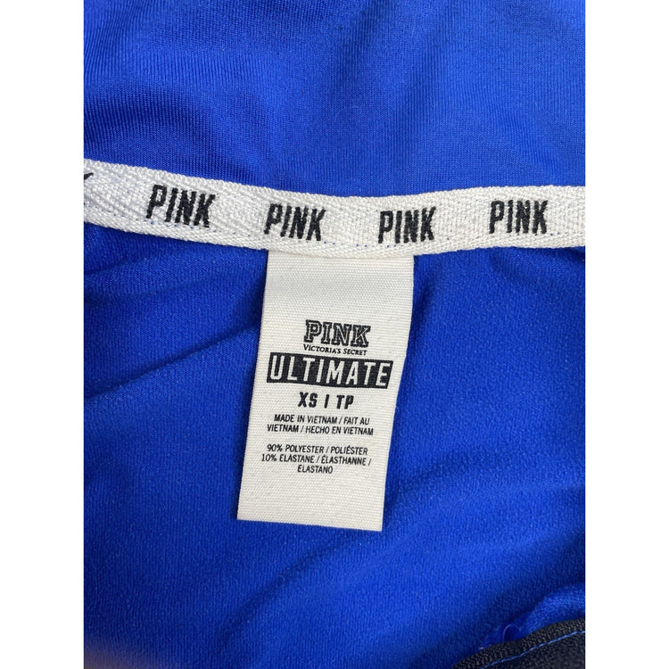 Womens Victoria's Secret PINK Ultimate Blue Athletic Half-Zip Pullover Size XS