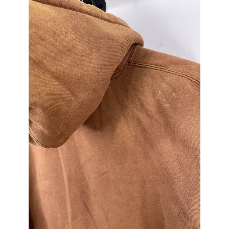 Men’s Vintage Hurley International Embroidered And Distressed Brown Hoodie Sz M