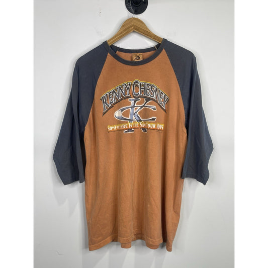 Men’s Vintage 2005 Kenny Chesney Raglan T Shirt Somewhere In The Sun Tour Sz L