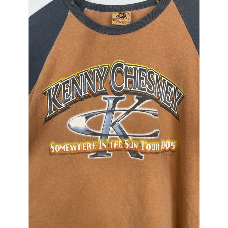 Men’s Vintage 2005 Kenny Chesney Raglan T Shirt Somewhere In The Sun Tour Sz L