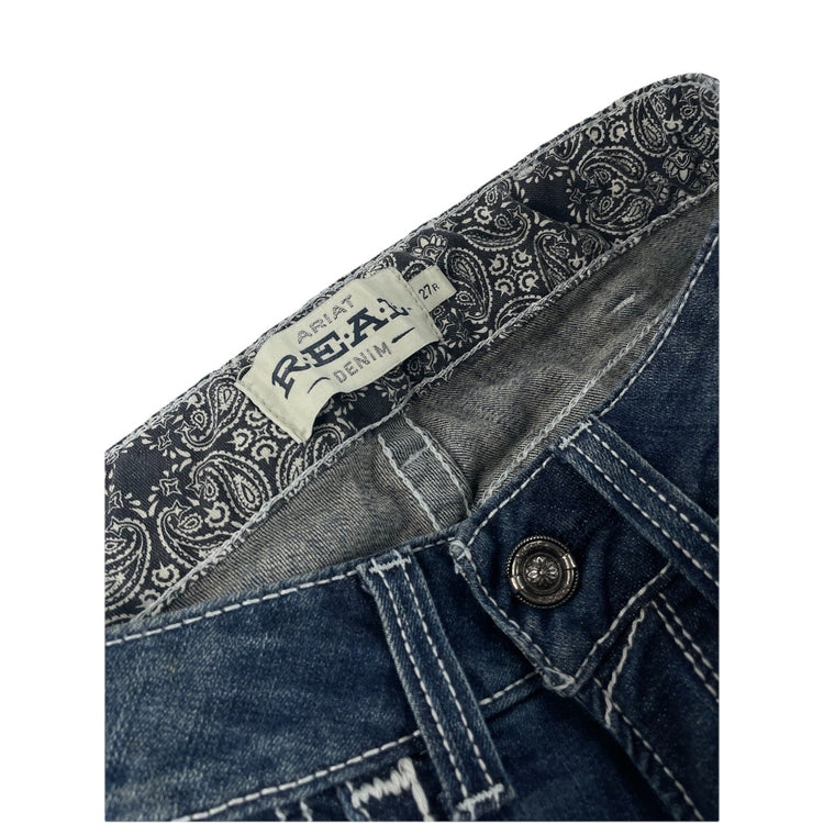 Women’s Ariat REAL Denim Bootcut Medium-Dark Wash Blue Jeans Size 27r