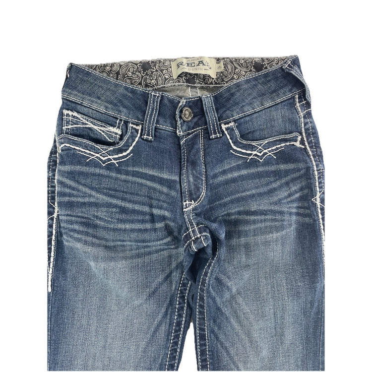 Women’s Ariat REAL Denim Bootcut Medium-Dark Wash Blue Jeans Size 27r