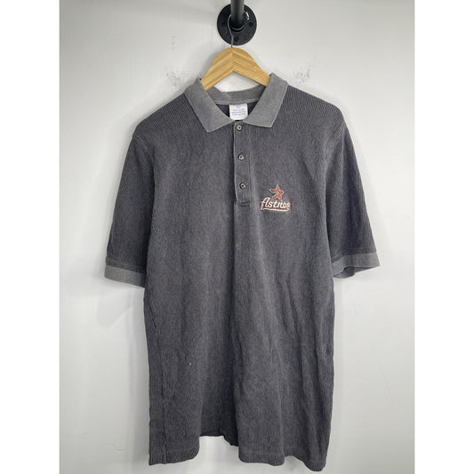 Vintage Houston Astros CSA Size Large Gray 3 Button Polo Collared Shirt