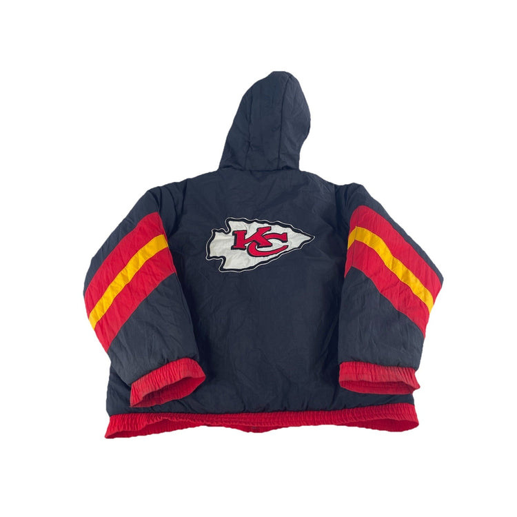 Mens Vintage 90s Might MAC Kansas City Chiefs Reversible Puffer Jacket Size M