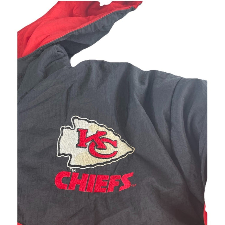 Mens Vintage 90s Might MAC Kansas City Chiefs Reversible Puffer Jacket Size M