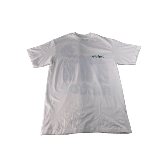 Mens Hanes Beefy-T Mistral Graphic T-Shirt Vintage White 100% Cotton Size M