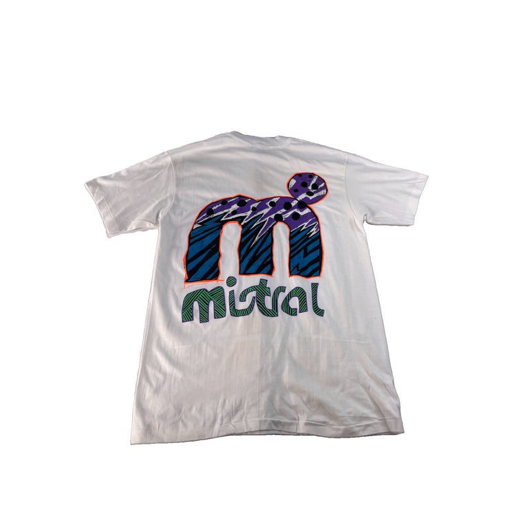 Mens Hanes Beefy-T Mistral Graphic T-Shirt Vintage White 100% Cotton Size M