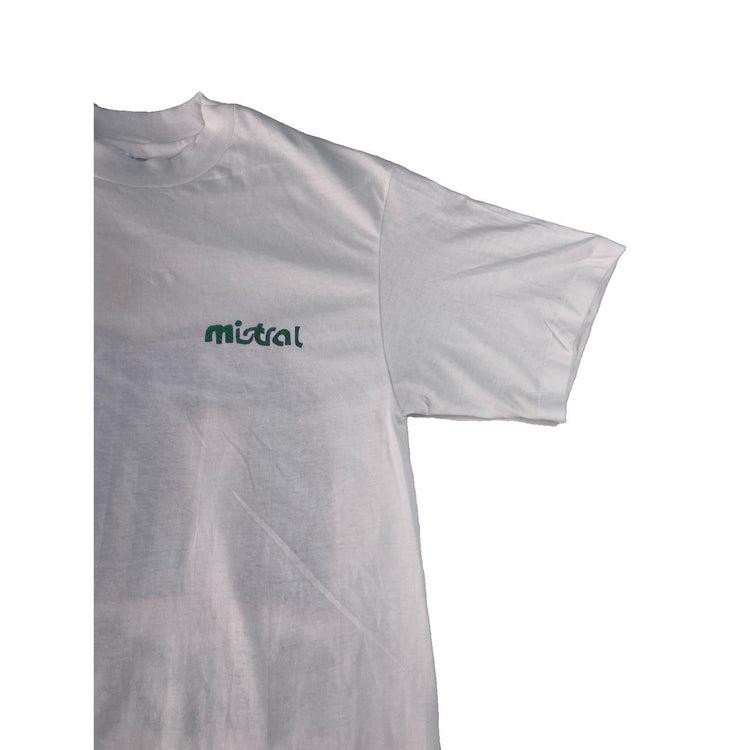 Mens Hanes Beefy-T Mistral Graphic T-Shirt Vintage White 100% Cotton Size M