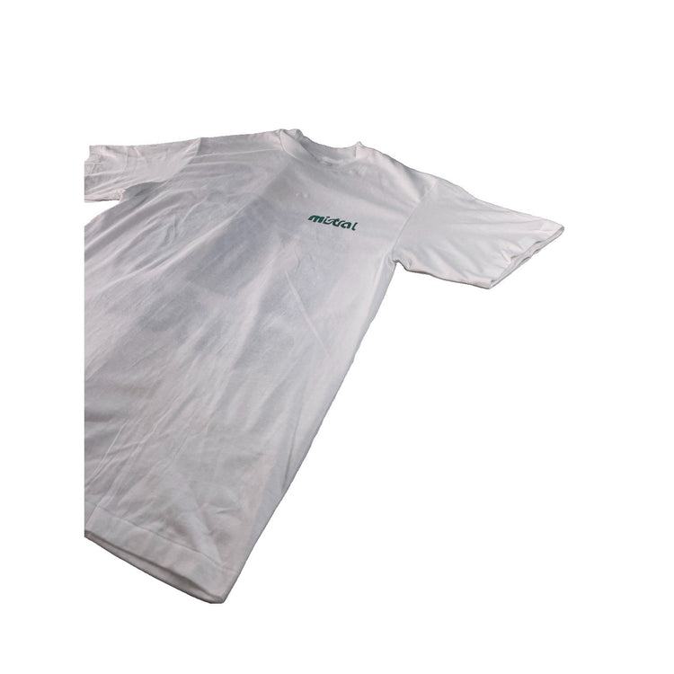 Mens Hanes Beefy-T Mistral Graphic T-Shirt Vintage White 100% Cotton Size M