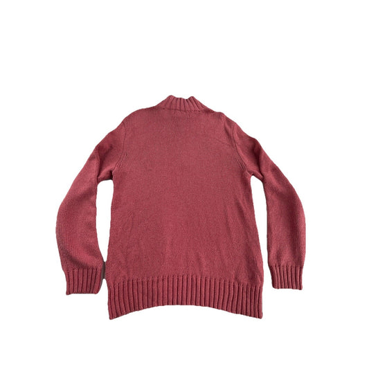 Womens Polo Ralph Lauren Size Medium Pink Kitted Quarter Zip Sweater