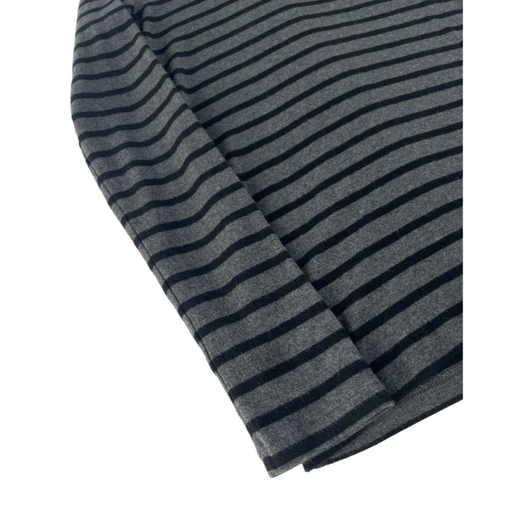 Womens GAP Gray Black Horizontal Striped Long Sleeve Basic Shirt Size S