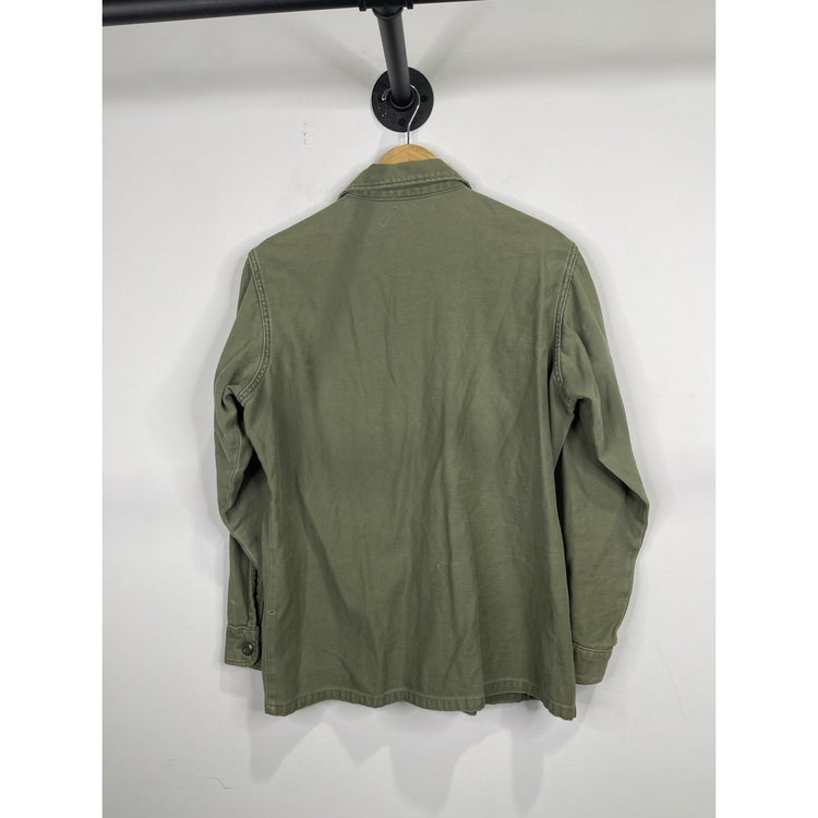 Men’s VTG MIlitary Field Button Up Green Jacket Sz M